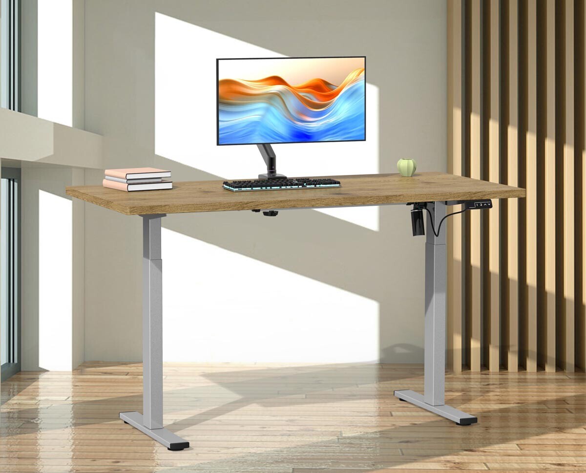 Výškově nastavitelný stůl E-Lona 140x80, dub medový