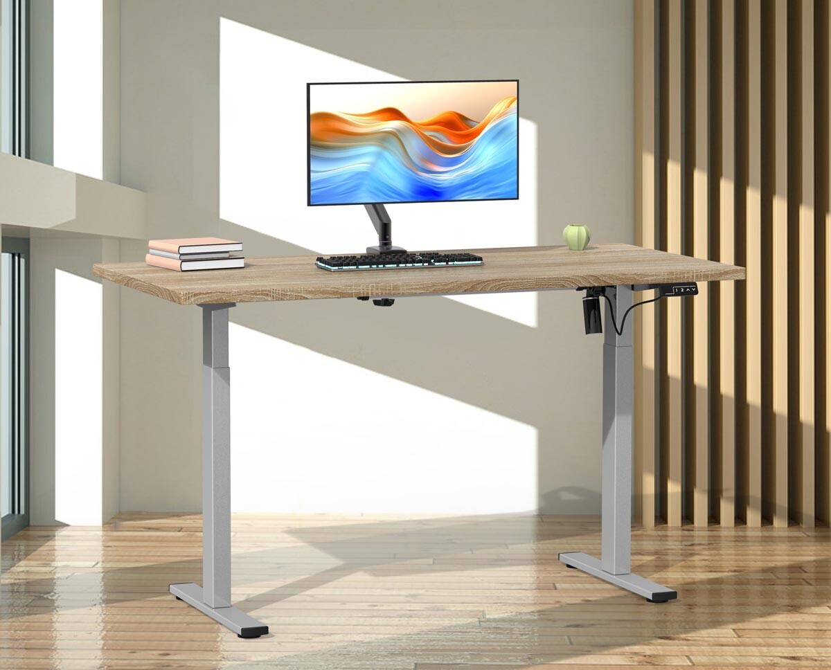 Výškově nastavitelný stůl E-Lona 160x80, dub sonoma