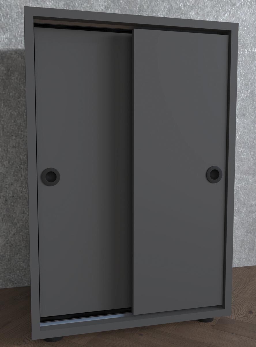 Kancelářská skříň s posuvnými dveřmi Ulas 2-komorová, antracitová