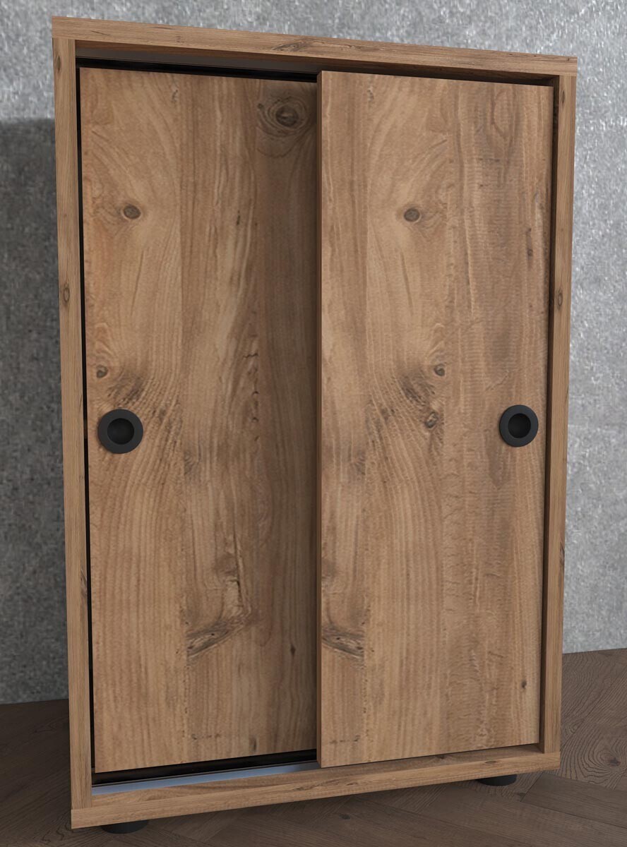 Kancelářská skříň s posuvnými dveřmi Ulas 2-komorová, dub medový