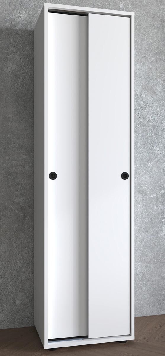 Kancelářská skříň s posuvnými dveřmi Ulas 5-komorová, bílá