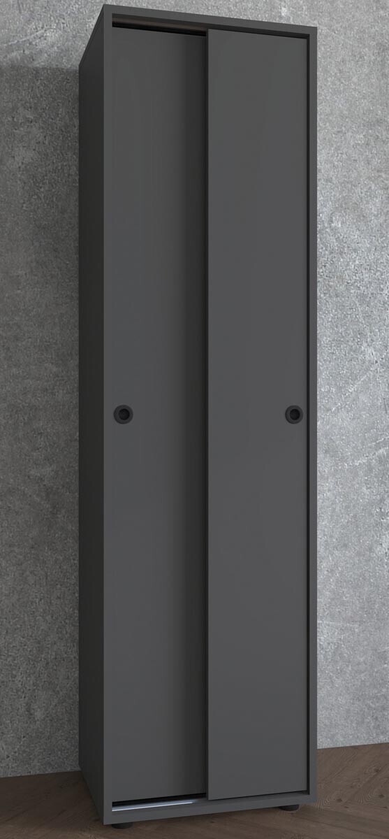 Kancelářská skříň s posuvnými dveřmi Ulas 5-komorová, antracitová