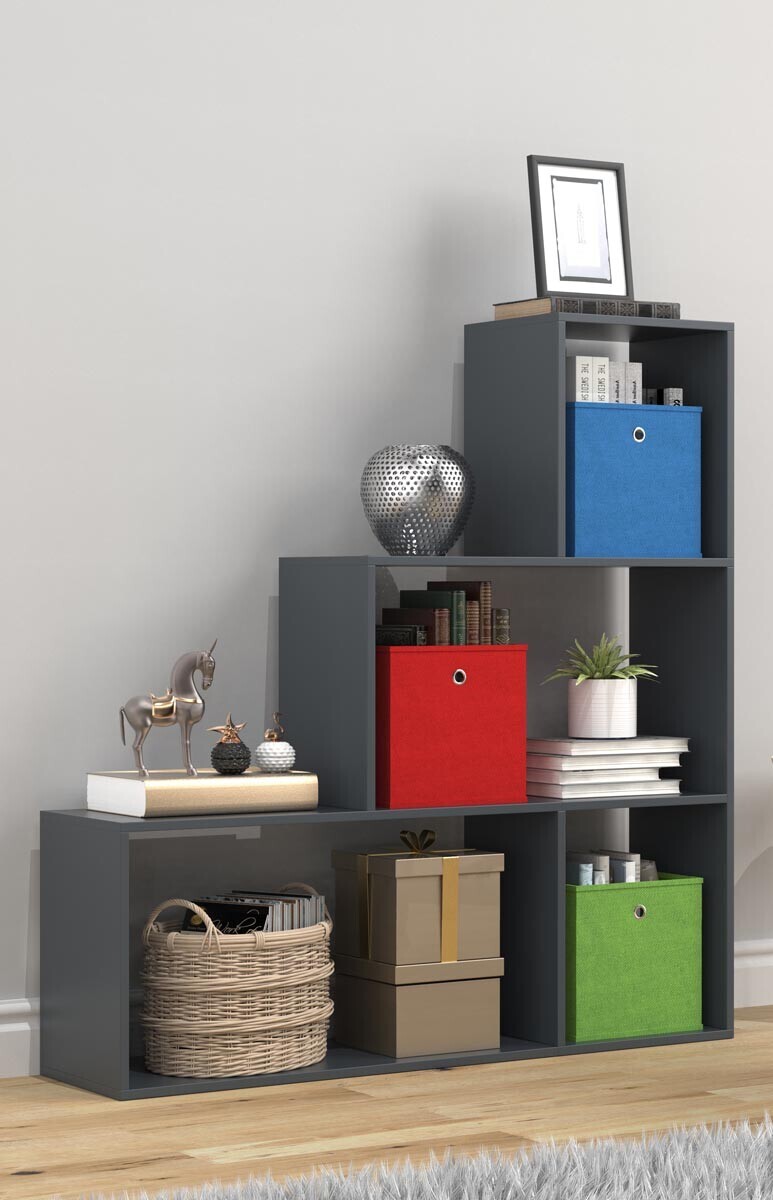 Schodová police Dubila M, antracitová