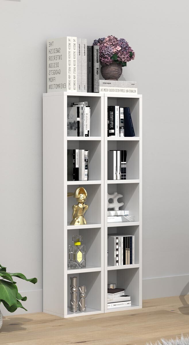 Dřevěný stojan na CD a DVD Megosa S, bílá