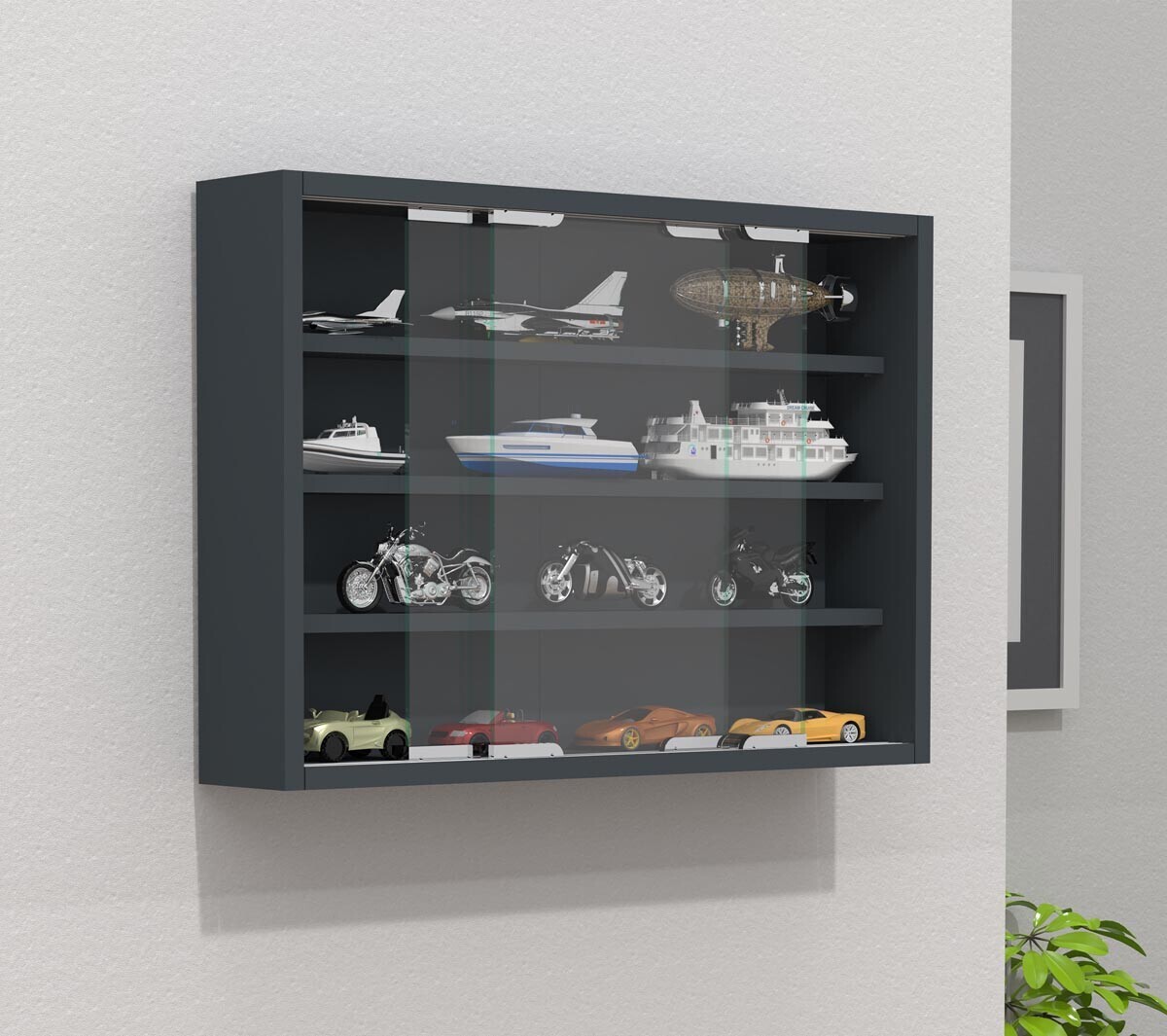 Nástěnná vitrína Agisa M, antracitová