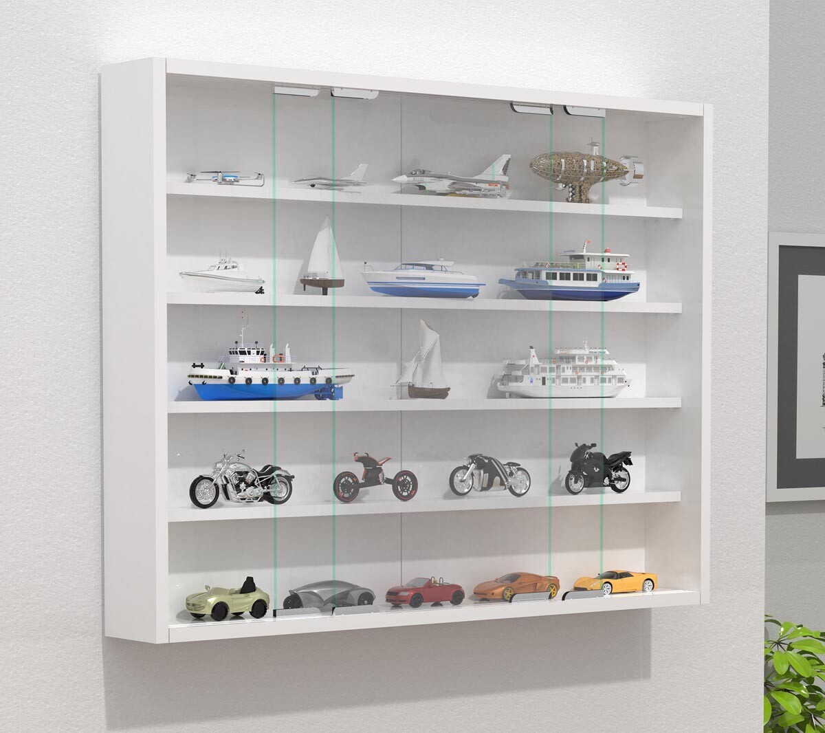 Nástěnná vitrína Agisa L, bílá