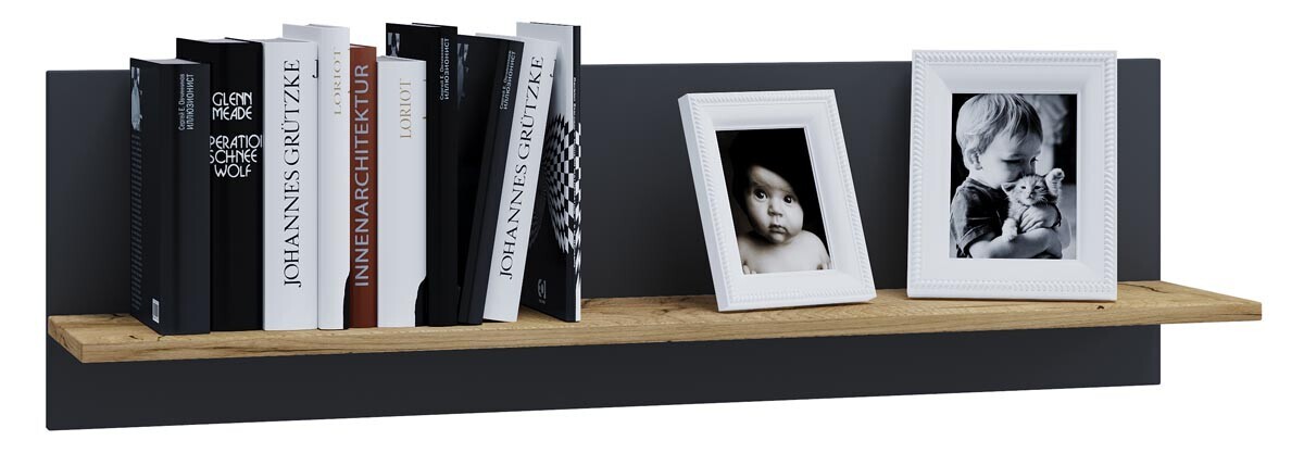 Nástěnná police Usilo, antracitová