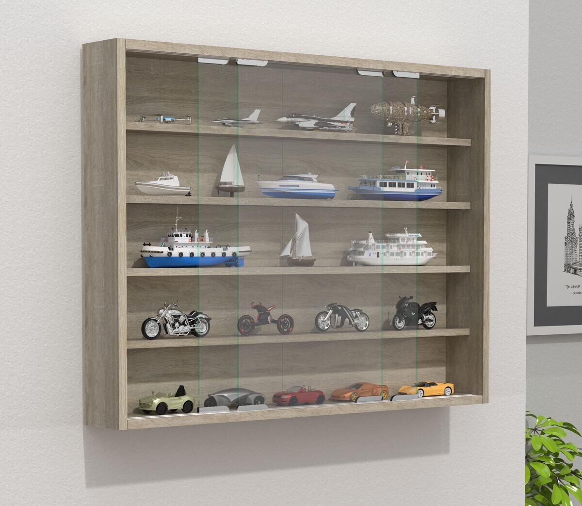 Nástěnná vitrína Agisa L, dub sonoma