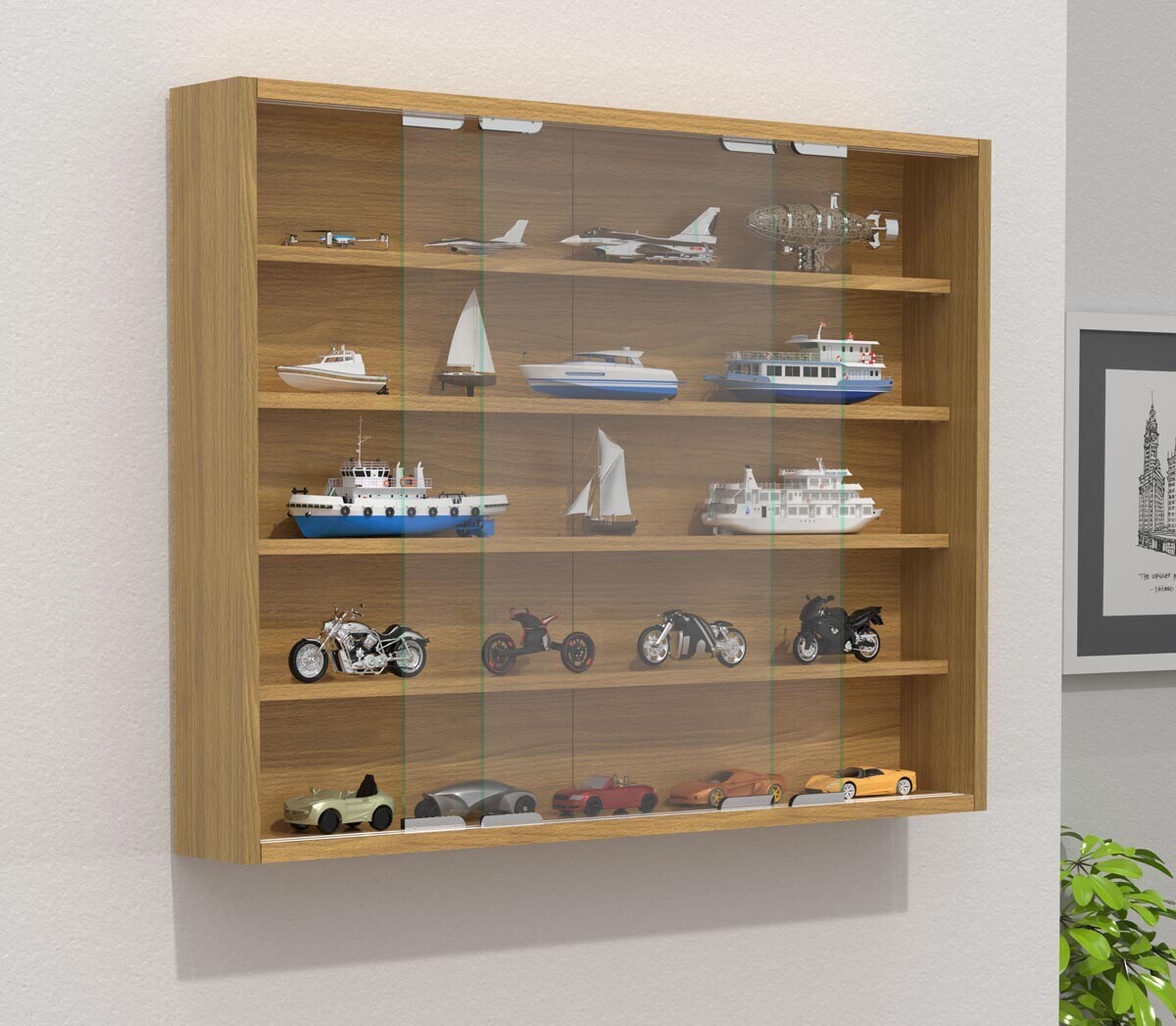 Nástěnná vitrína Agisa L, buk