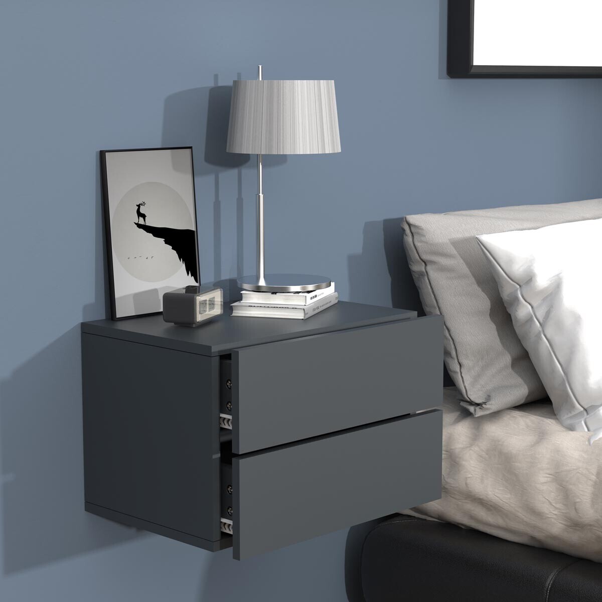 Nástěnná zásuvka Usal L 45, antracitová