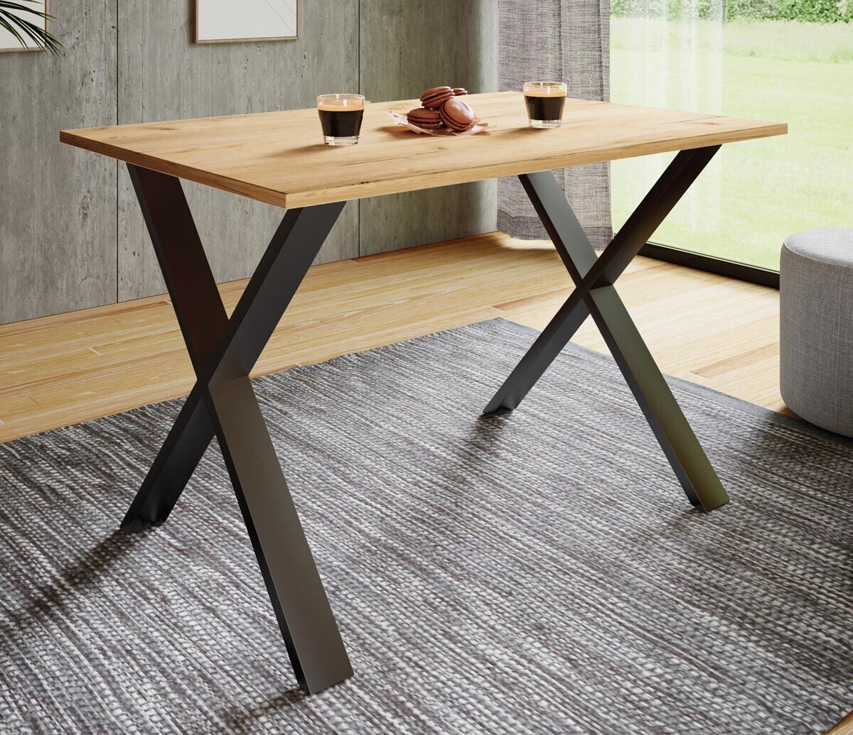 Jídelní stůl Xona 140x80 X-nohy, dub medový