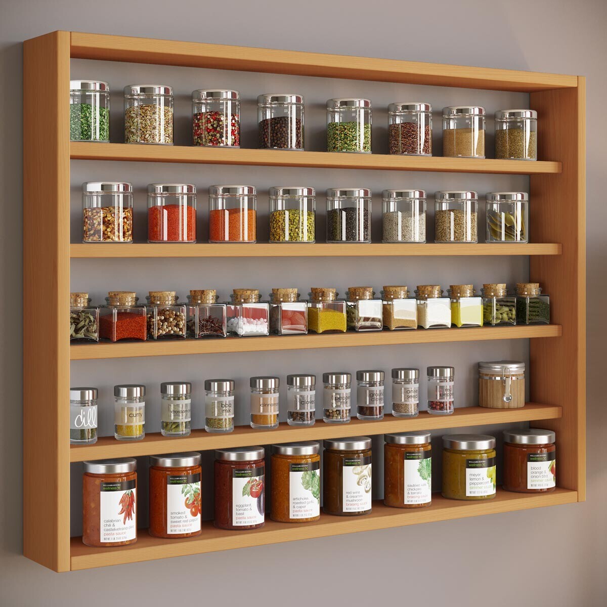 Kuchyňská police Esaldi L, buk