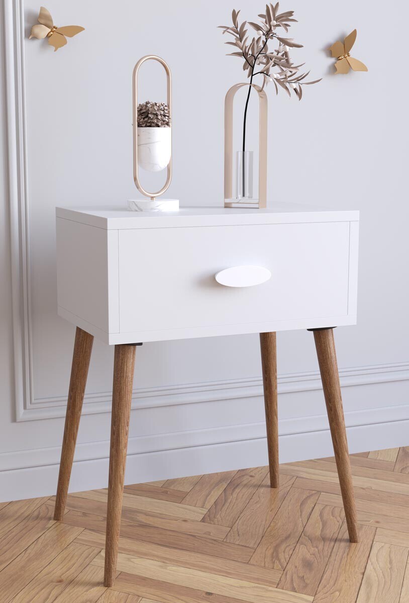 Noční stolek Singol L, bílý