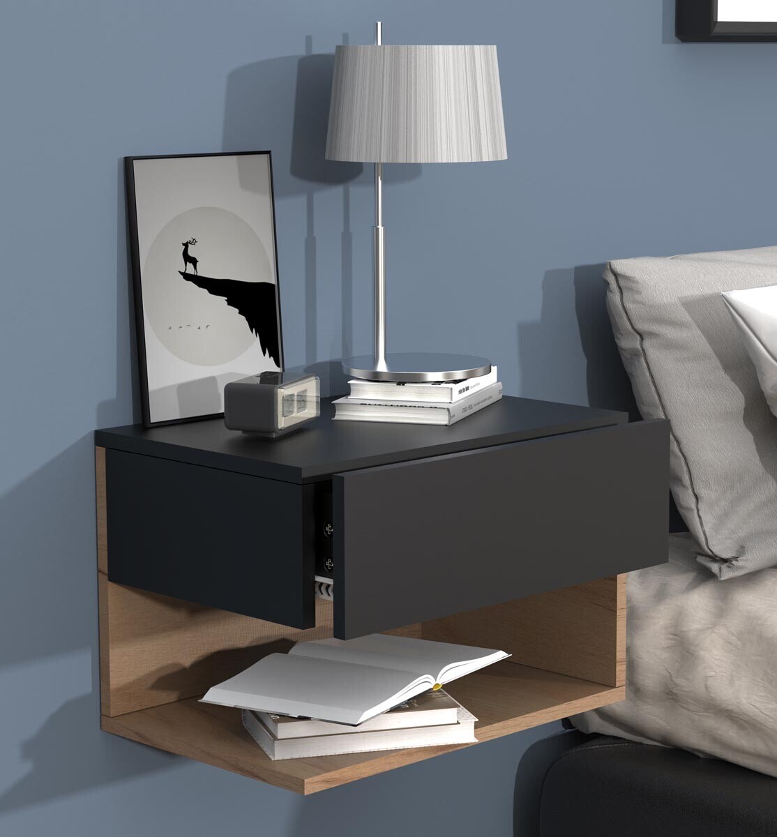 Nástěnná zásuvka Usal XL 45, černá