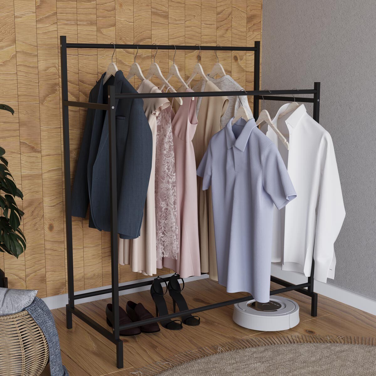 Věšák na oblečení Labol L, černý