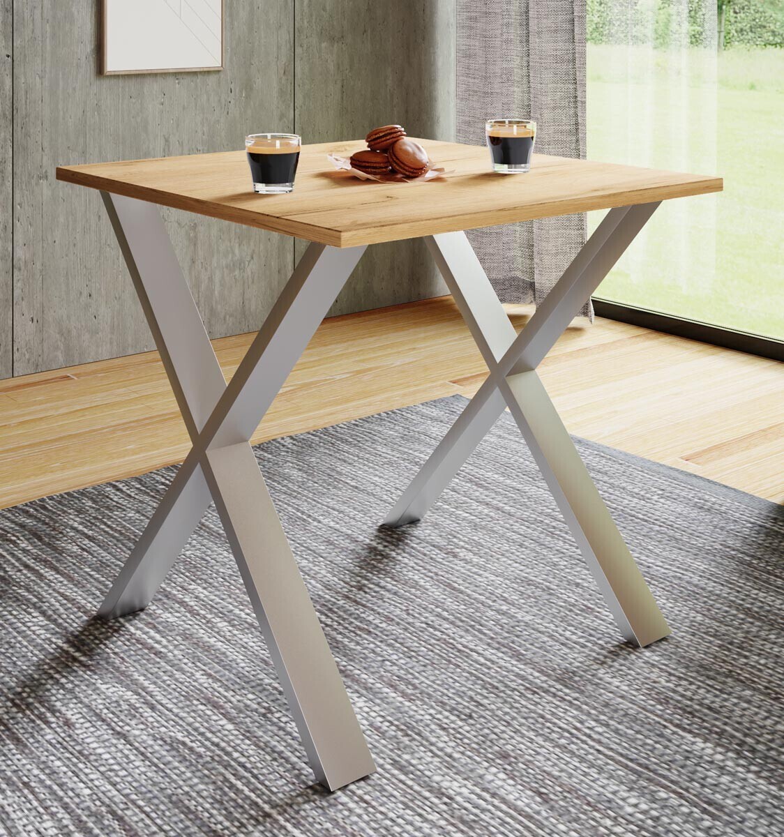Jídelní stůl Xona 80x50 X-nohy, dub medový