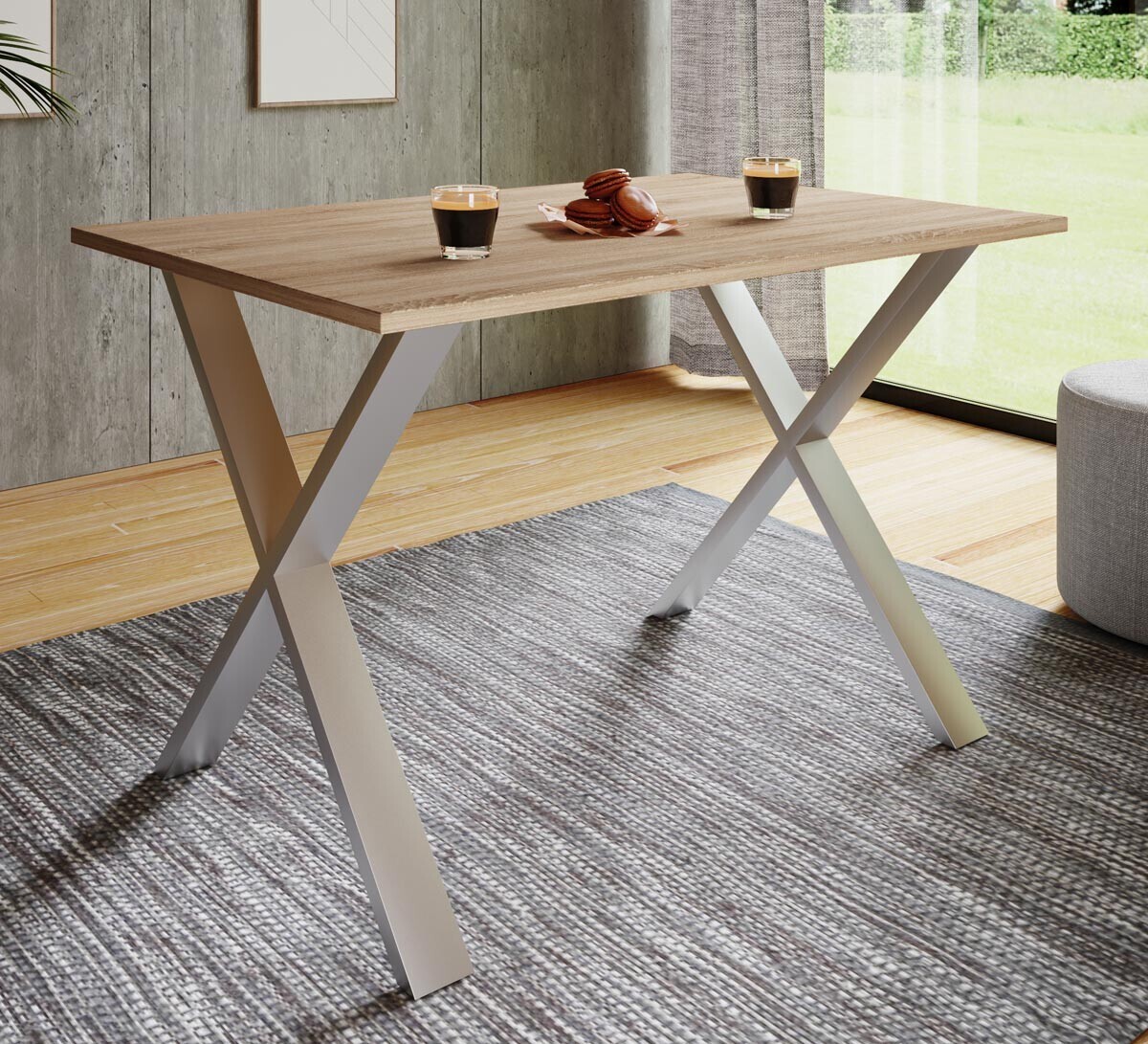 Jídelní stůl Xona 110x50 X-nohy, dub sonoma