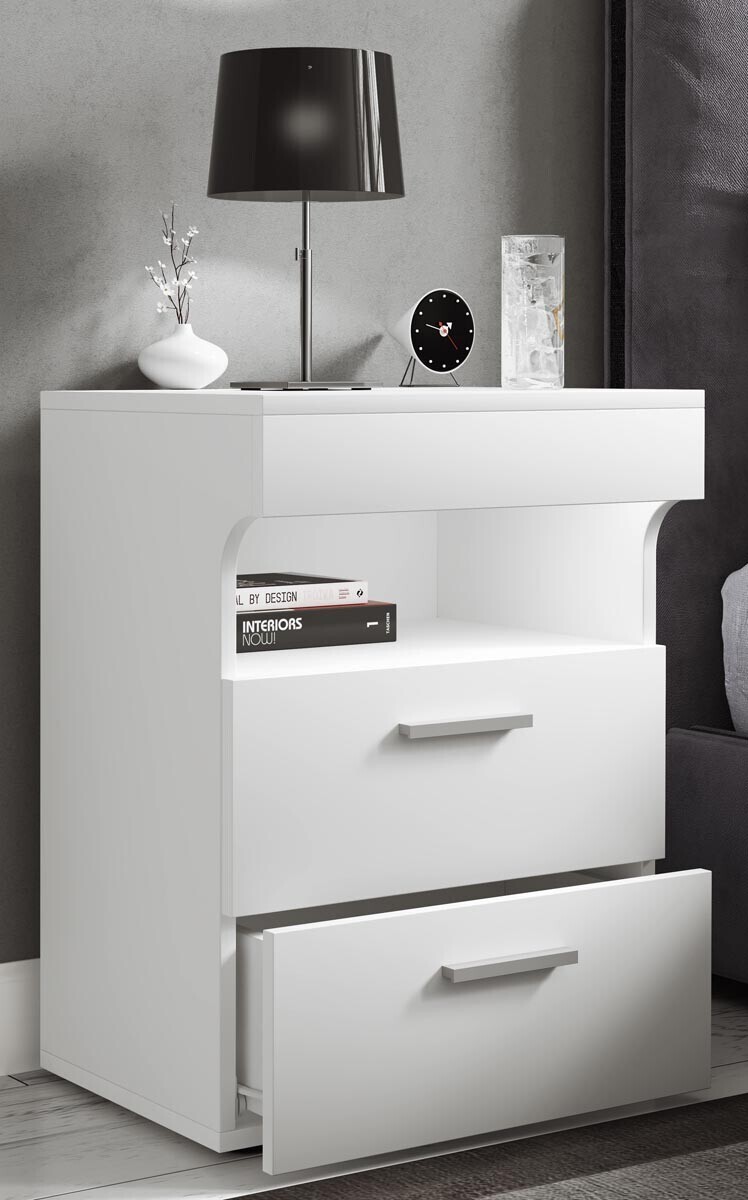 Noční stolek Slepal L, bílý