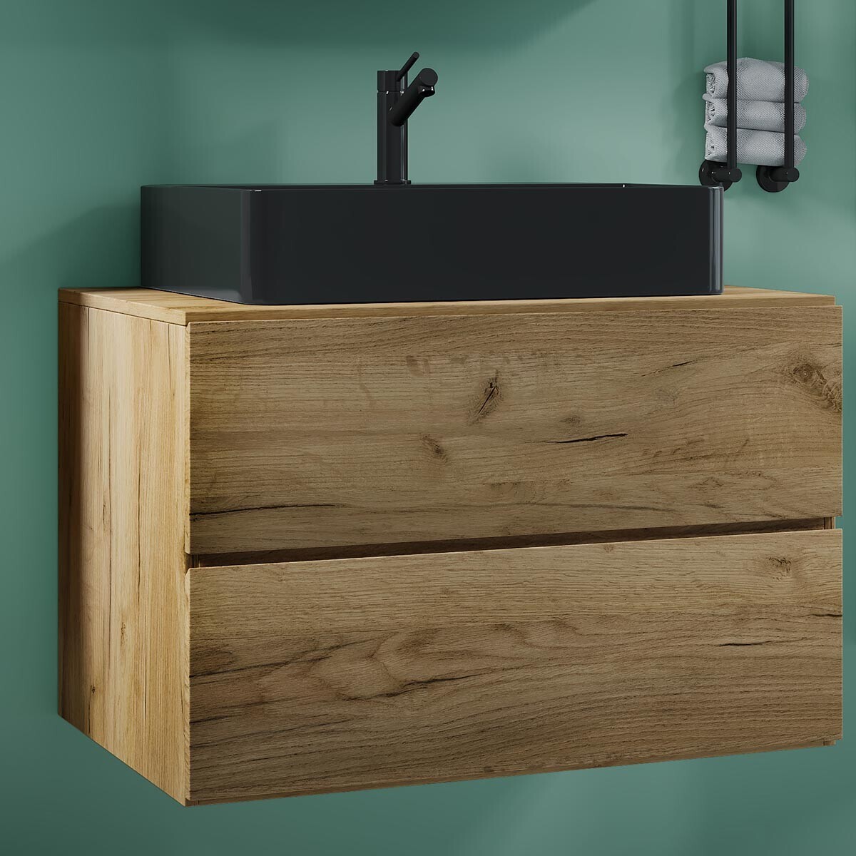 2dílná umyvadlová skříňka Lendas BL S 80 cm, dub medový