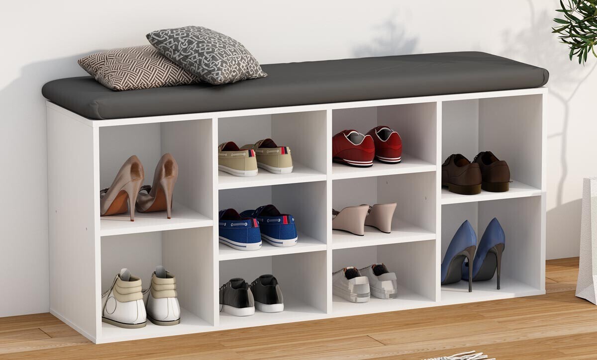 Botník Hinsol S 10 přihrádek, bílý