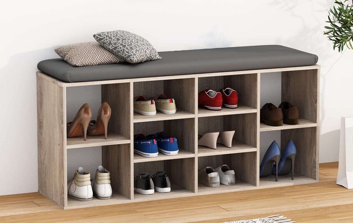 Botník Hinsol S 10 přihrádek, dub sonoma