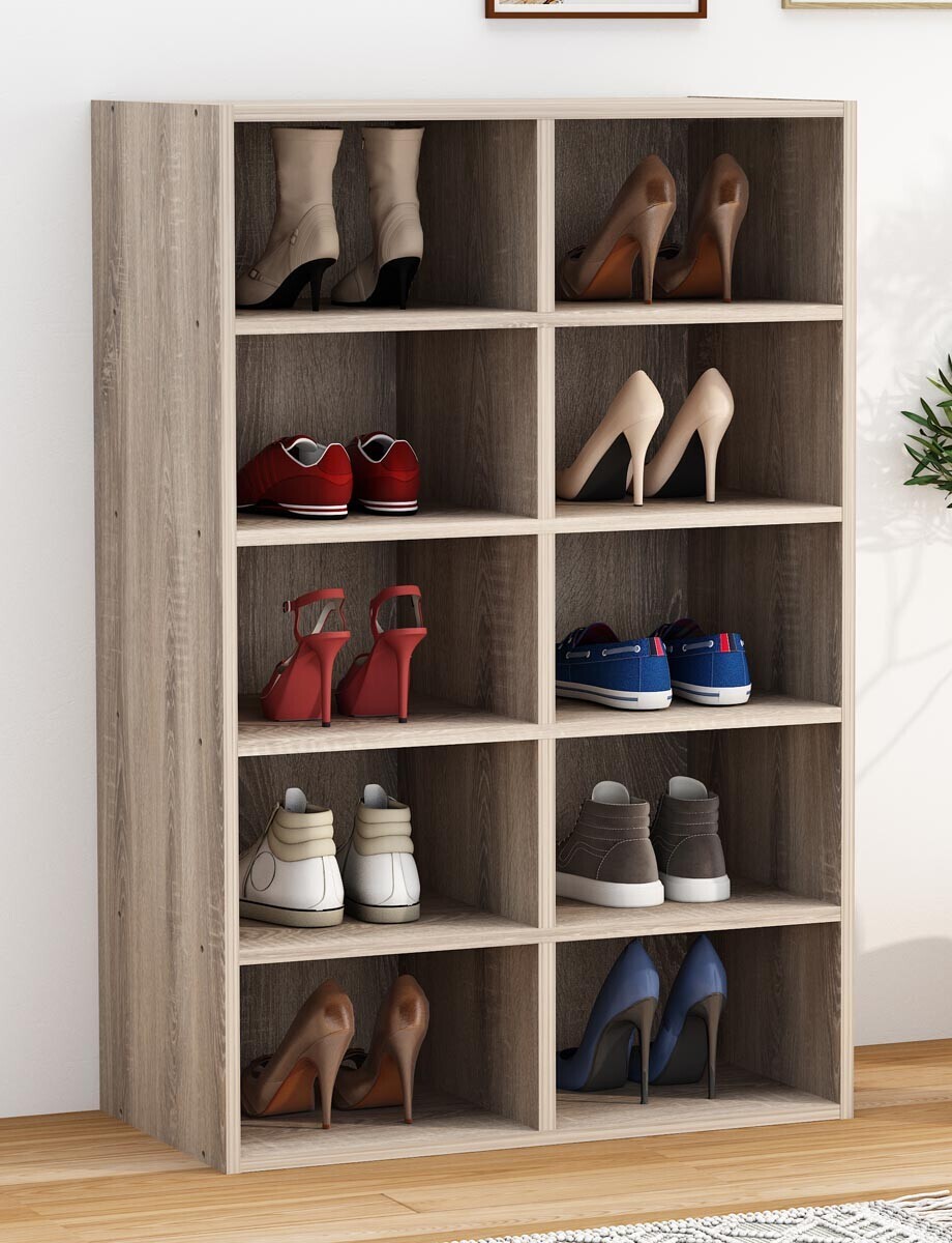 Botník Hinsol M 10 přihrádek, dub sonoma