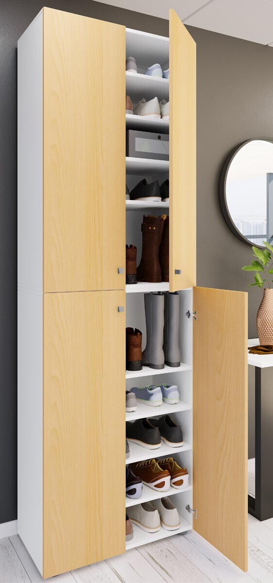 Botník Lona 2XL 10dílná otočná dvířka, bílá