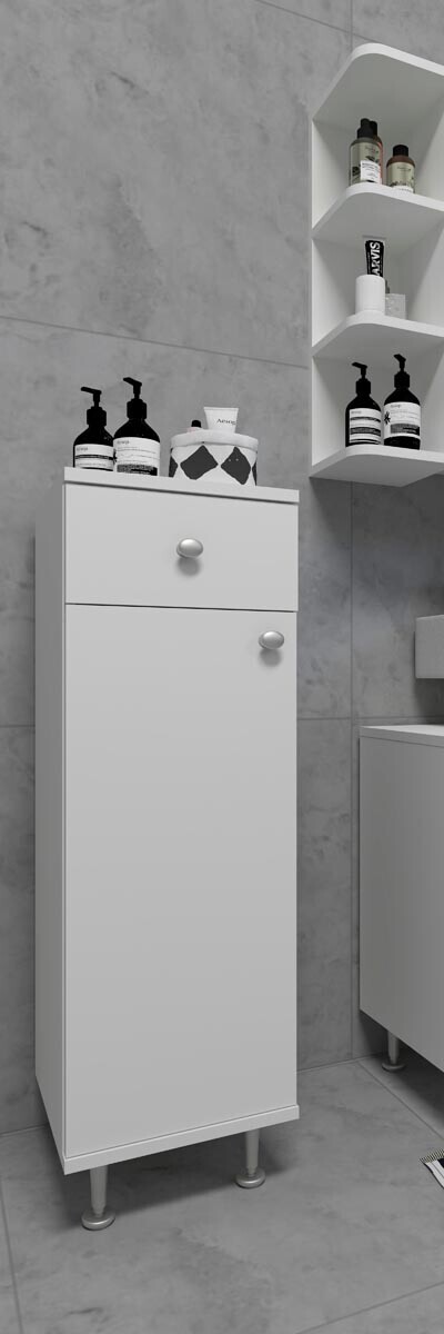 Koupelnová střední skříňka Nilosi, bílá