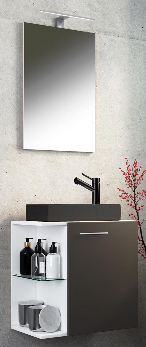 3dílné umyvadlo pro hosty Hausa BL se zrcadlem, bílé