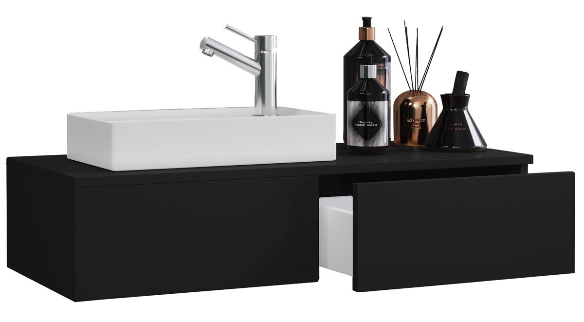 VCM 2dílná umyvadlová skříňka Gudas, černá