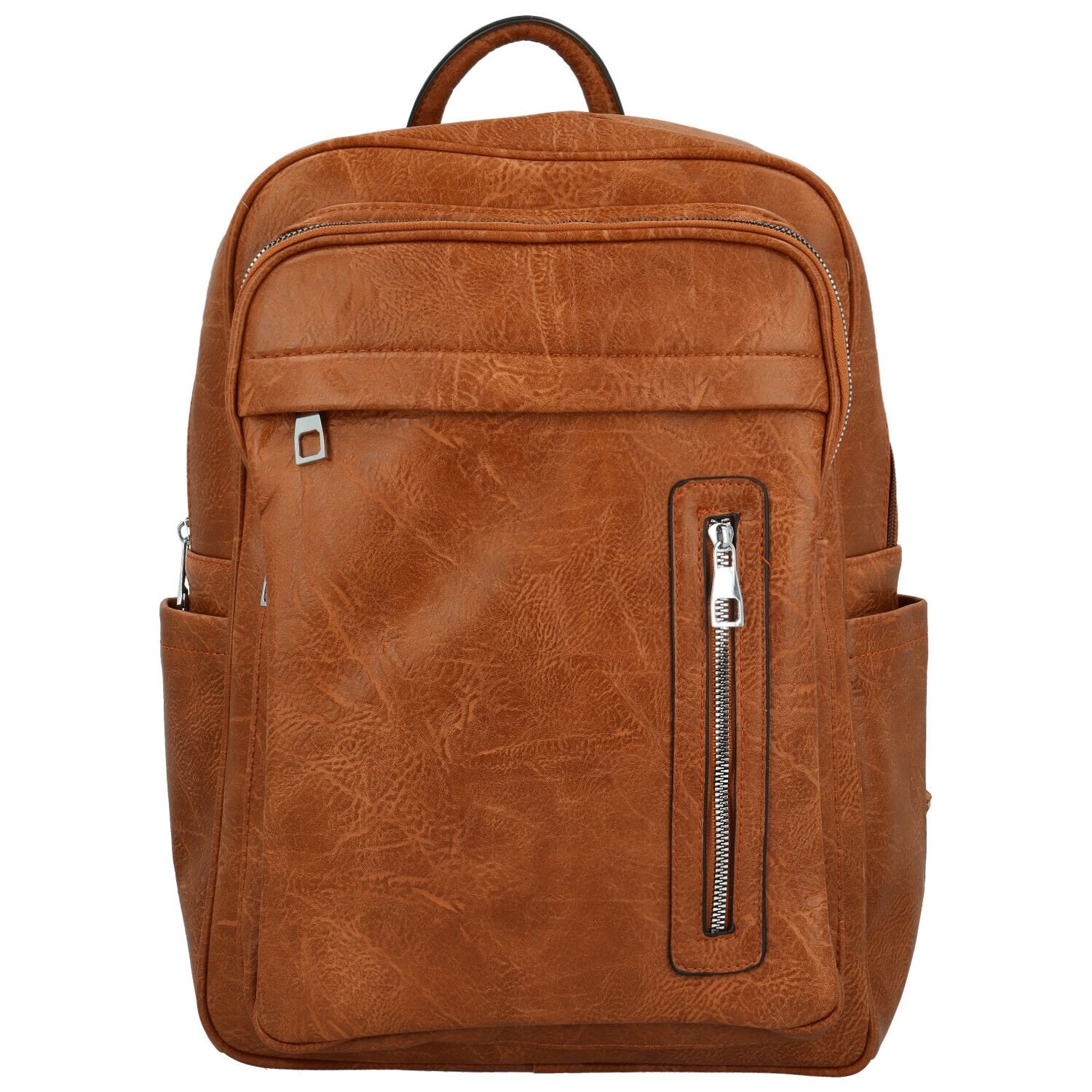 Trendy dámský koženkový batůžek Tangia, hnědý