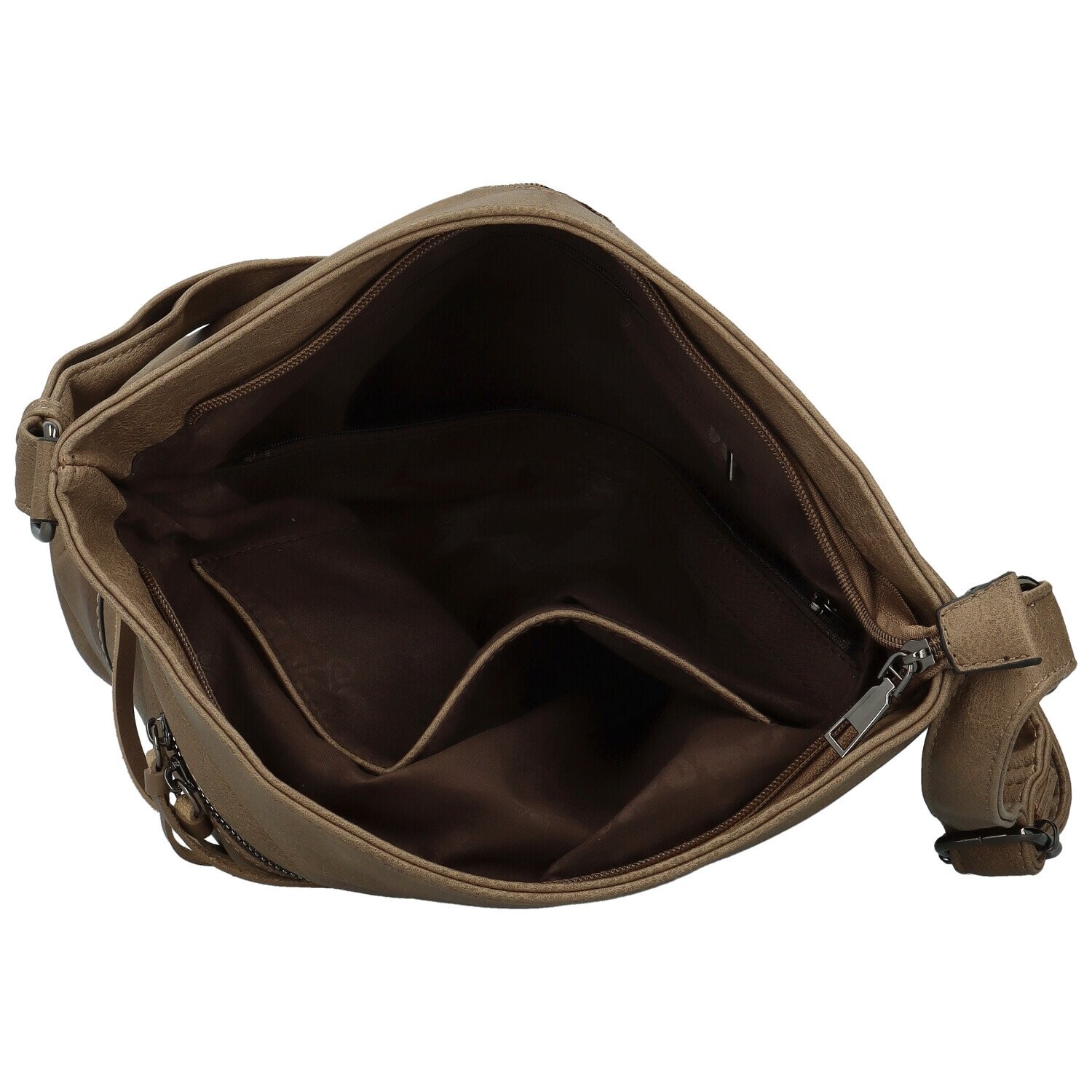 Stylová dámská koženková crossbody kabelka Herta, khaki