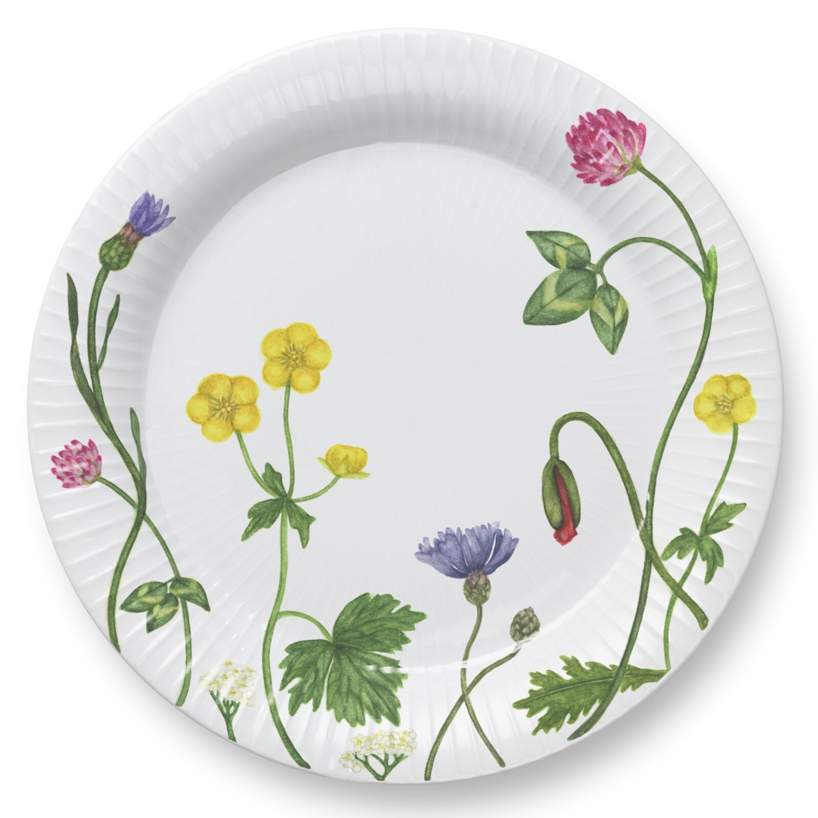 Dezertní talíř HAMMERSHOI SUMMER - WILD FLOWERS 22 cm, bílá, porcelán, Kähler