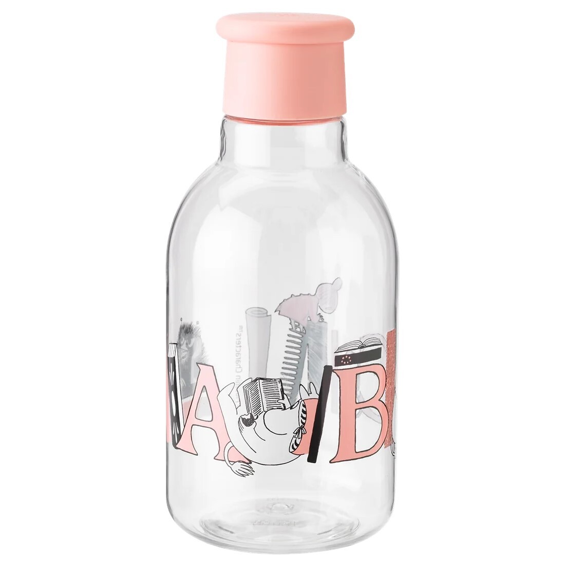 Láhev na vodu MOOMIN ABC 500 ml, lososová, tritan, RIG-TIG