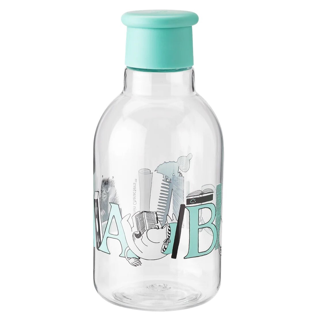 Láhev na vodu MOOMIN ABC 500 ml, tyrkysová, tritan, RIG-TIG