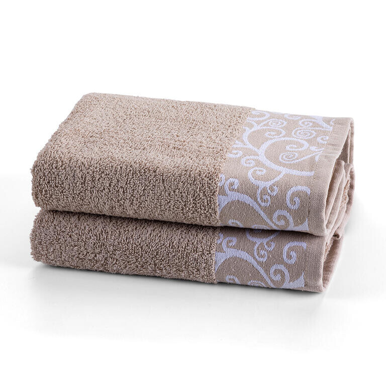 Sada 2 ks froté ručníků VENEZIA béžová 50 x 100 cm