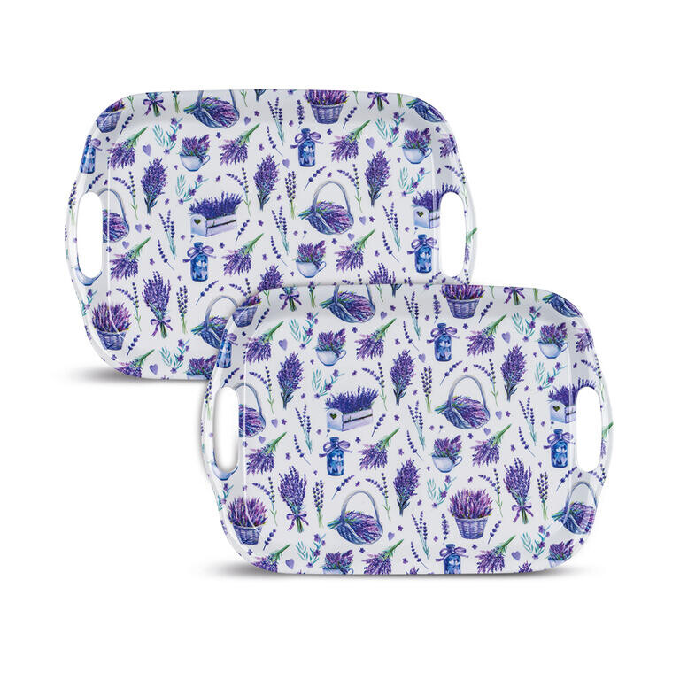 Sada melaminových táců LEVANDULE 36 x 25,5 cm 2 ks