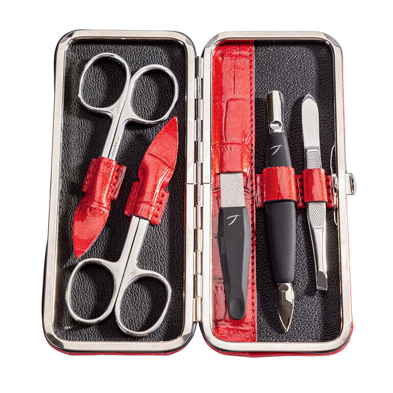 Manikúra rámečková červená kůže