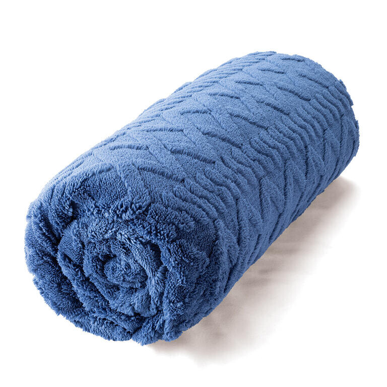 Beránkové napínací prostěradlo INVERNO tmavě modrá 90 x 200 cm