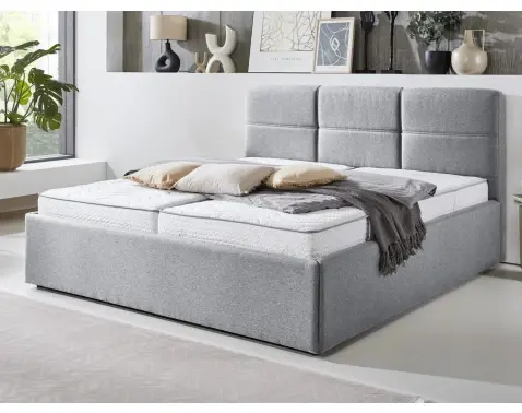 Postel Domango 140x200 cm, světle šedá látka