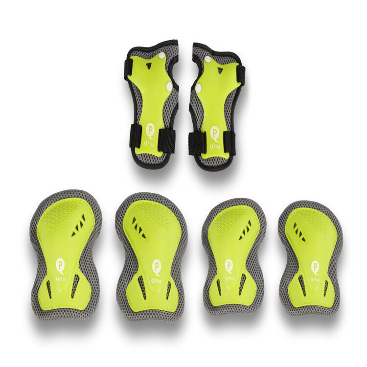 QPLAY Chrániče dětské Green, vel. S, vek 3-5 let