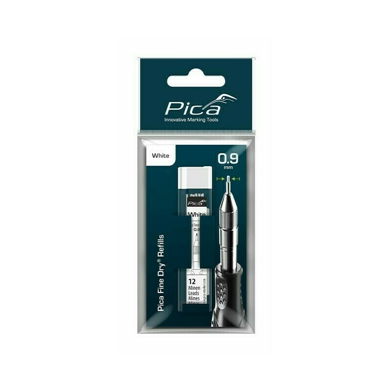 Tuhy náhradní Pica Fine Dry 0,9 mm bílé 12 ks
