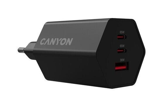 CANYON charger HEXAGON 65 GaN 65W 2xPD 1xQC EU Black