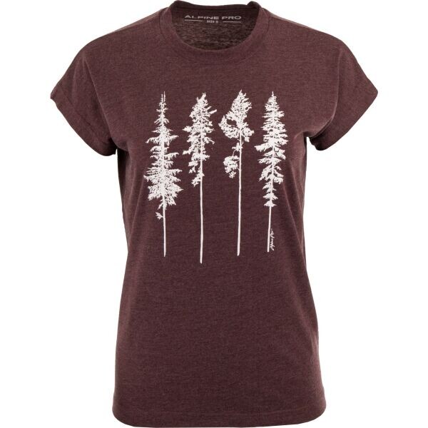 ALPINE PRO KILA Dámské triko, vínová, velikost