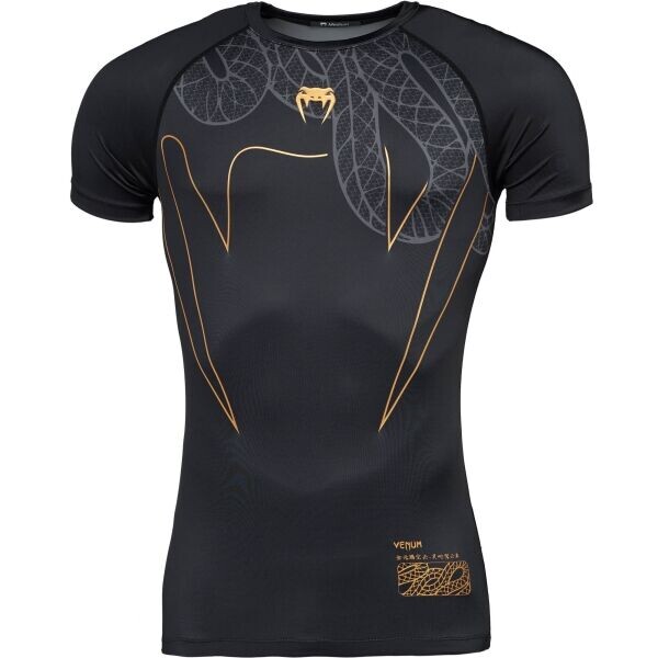 Venum SERPENTI SHORT SLEEVE RASHGUARD Kompresní triko, černá, velikost