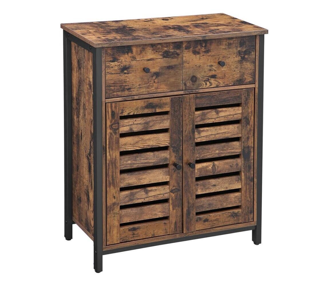 Komoda se zásuvkami FIRA hnědá/černá