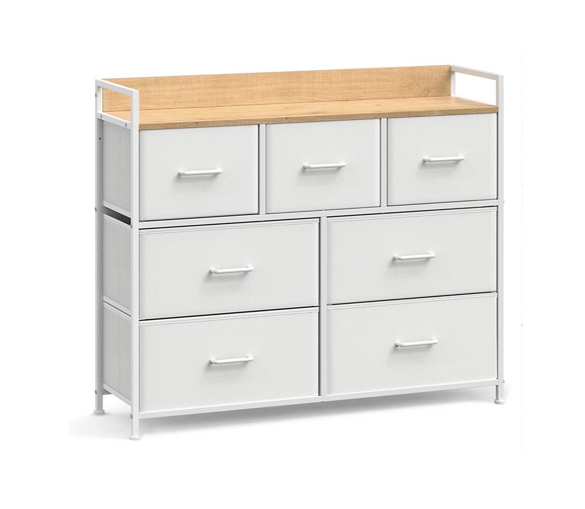 Komoda se zásuvkami KIRA bílá/hnědá