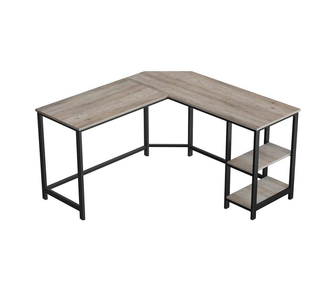 Rohový psací stůl SOLEA hnědá/černá