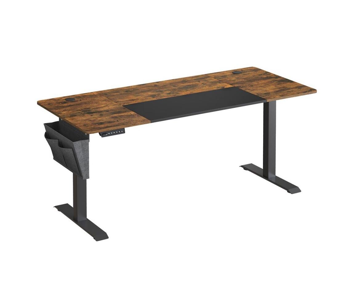 Výškově nastavitelný psací stůl SOLEA-X hnědá/černá
