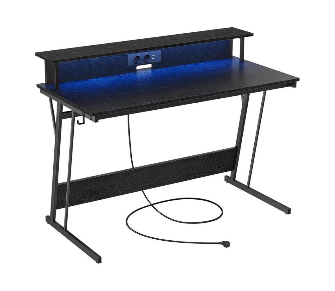Psací stůl s podsvícením SOLEA-X černá